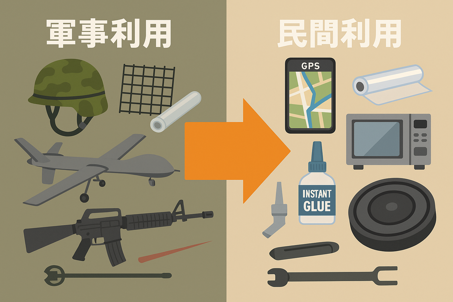 えっ、これも軍事由来?日常に溶け込んだ“戦場の技術”たち